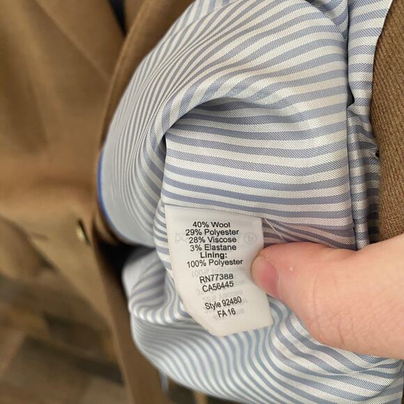 J. Crew Factory Wool Blend Blazer Camel Women's Size 00 - Picture 3 of 6